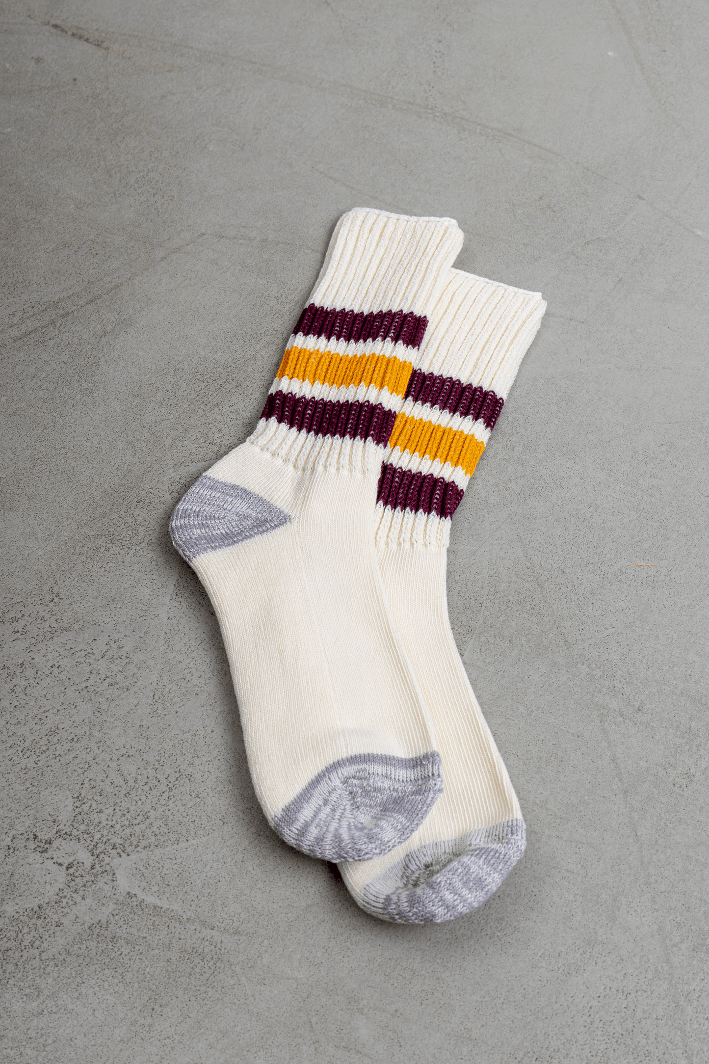 Chaussettes Crew Old School - Bordeaux/Jaune