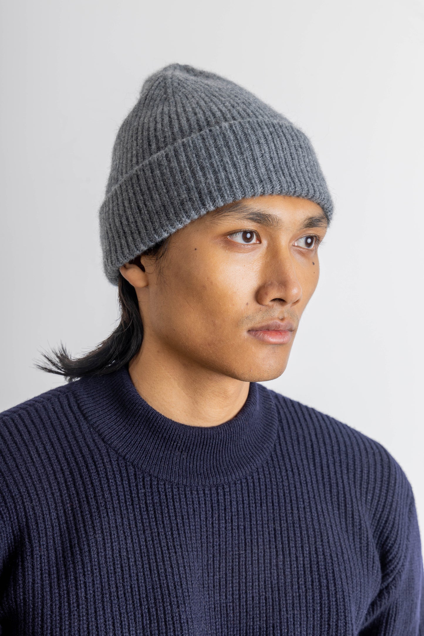 Gray wool beanie