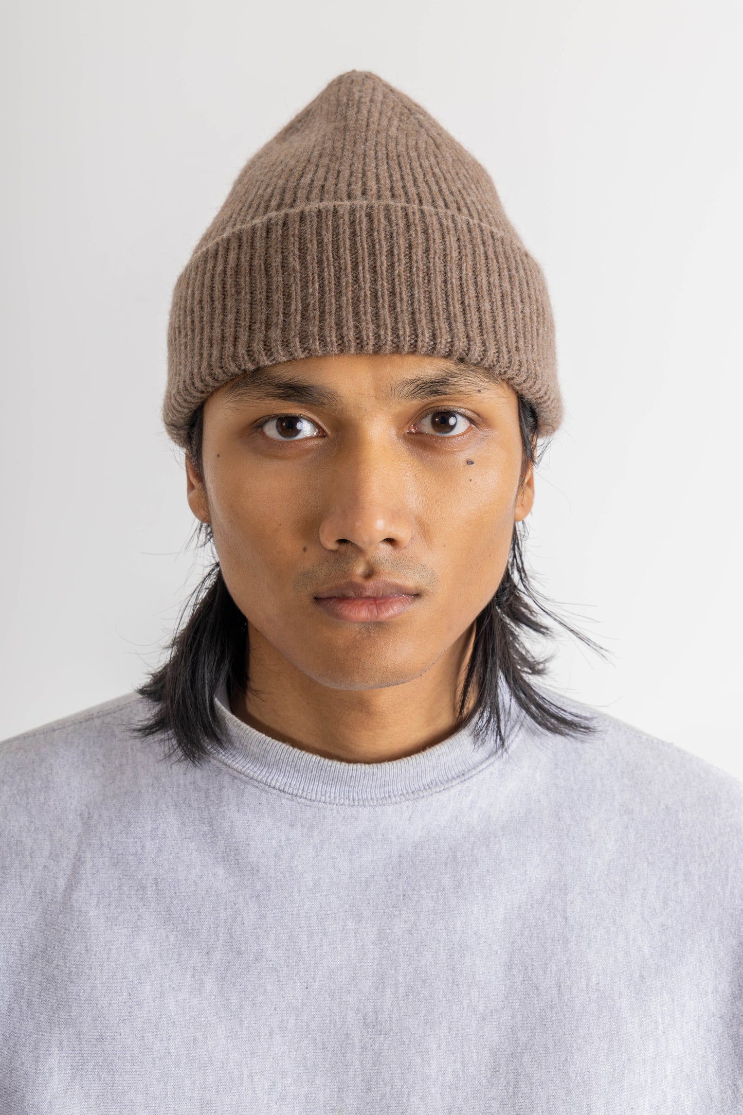 Brown wool beanie