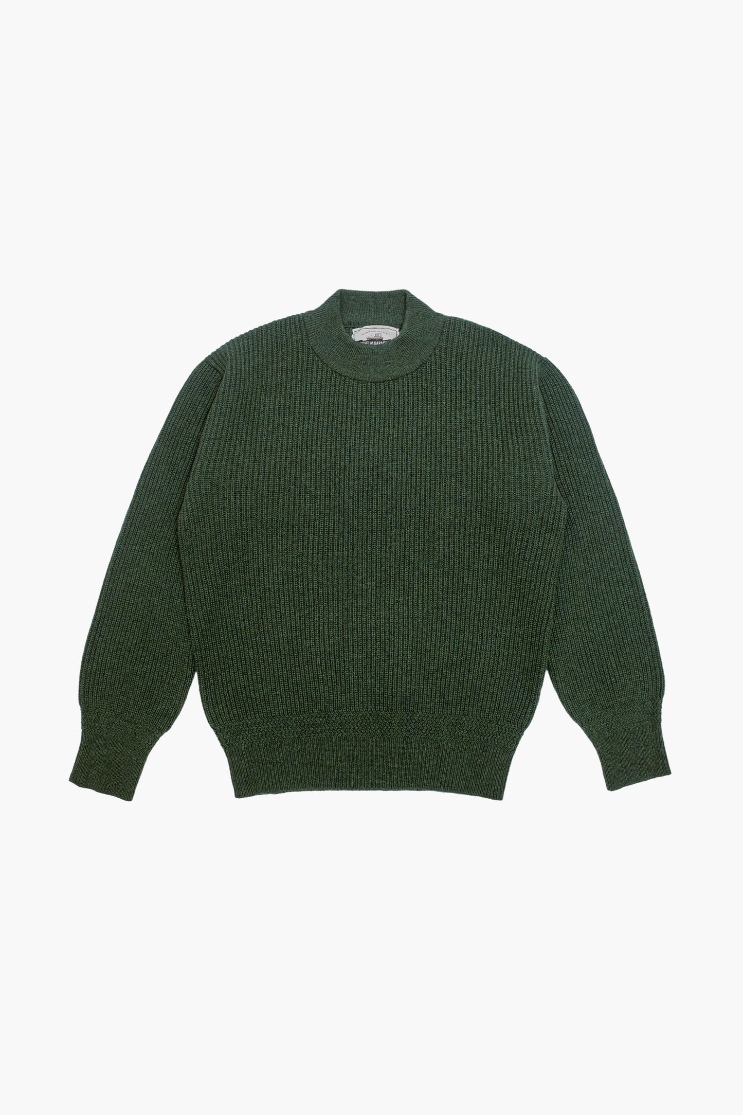 Deck sweater in green lambswool