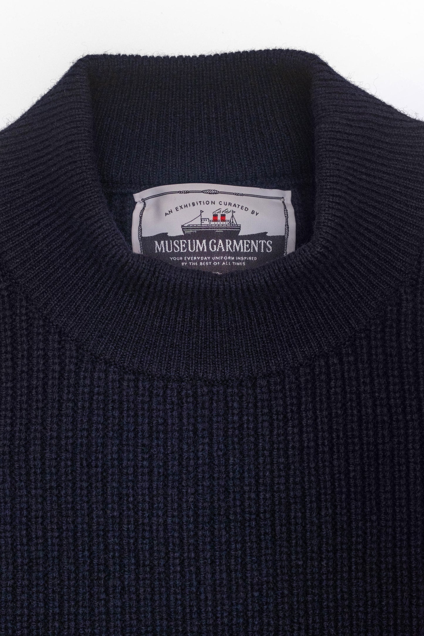 Deck sweater en lambswool Marine
