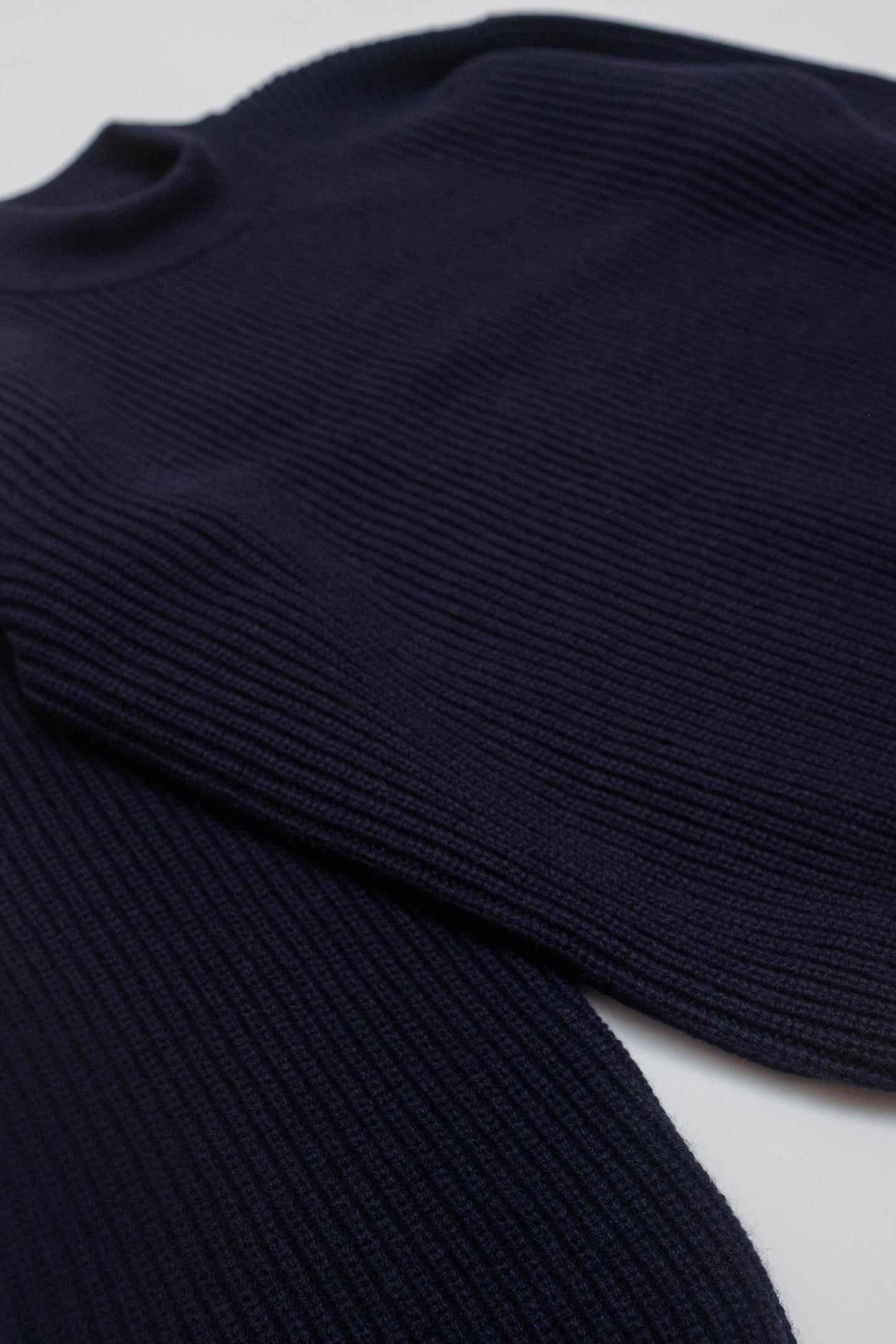 Deck sweater en lambswool Marine