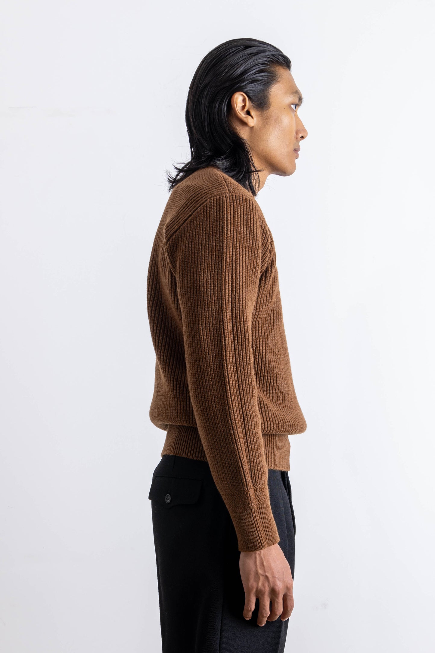 Deck sweater en lambswool Marron