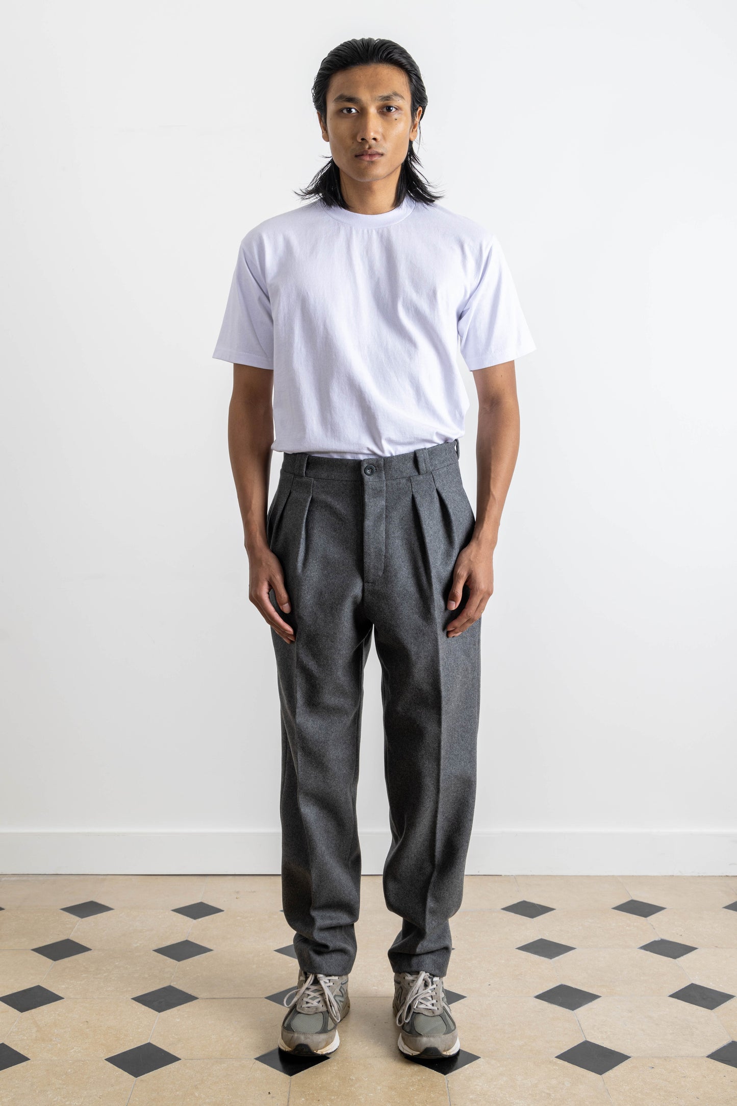 French Military trousers in gray wool