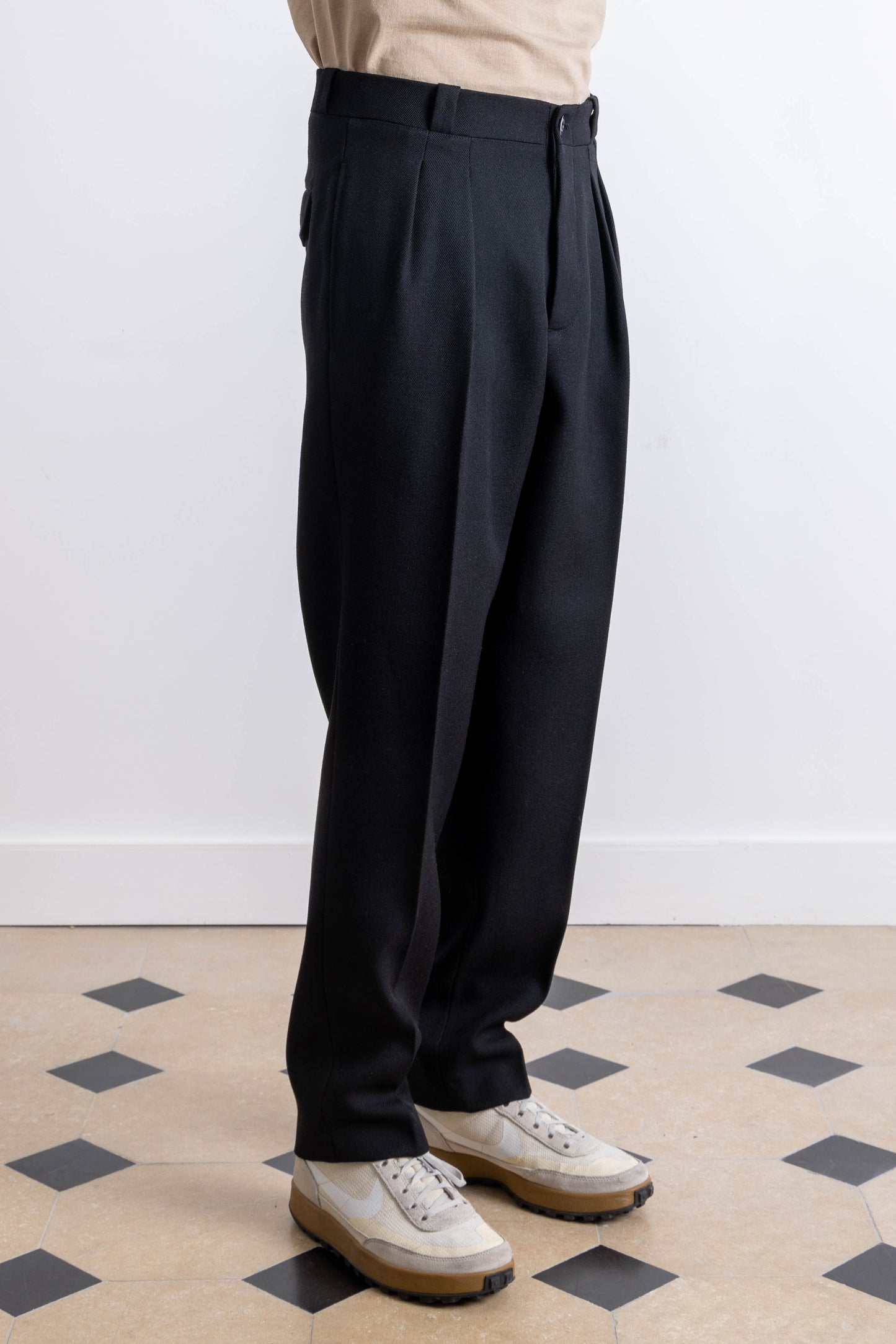 French Military pants in black wool