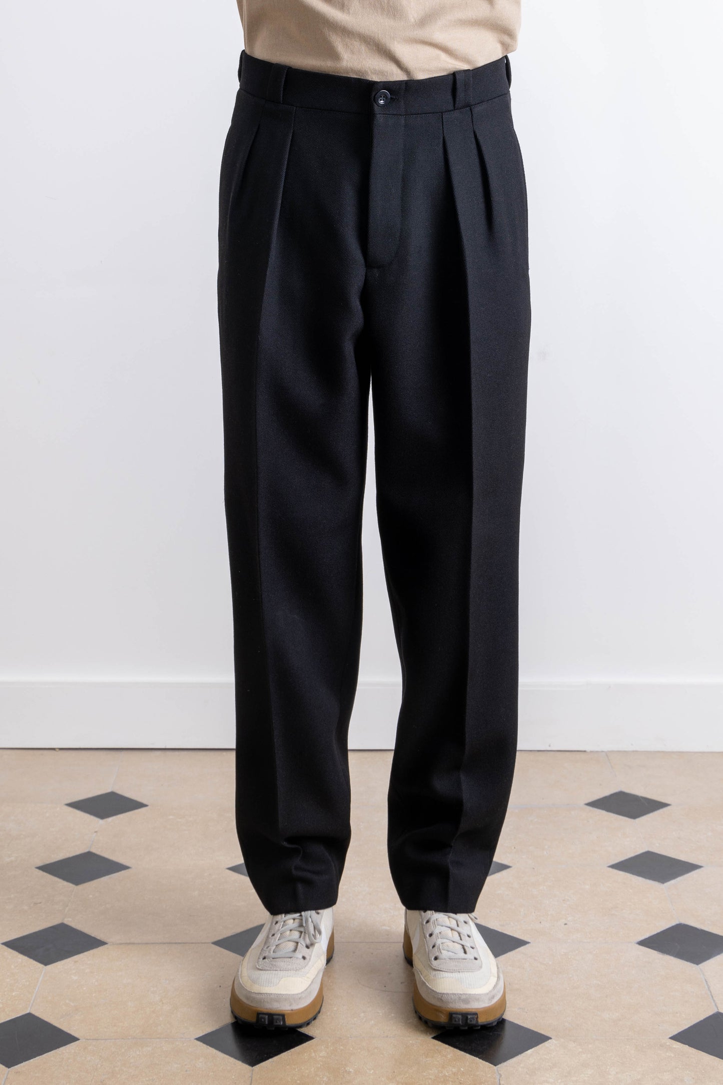 French Military pants in black wool