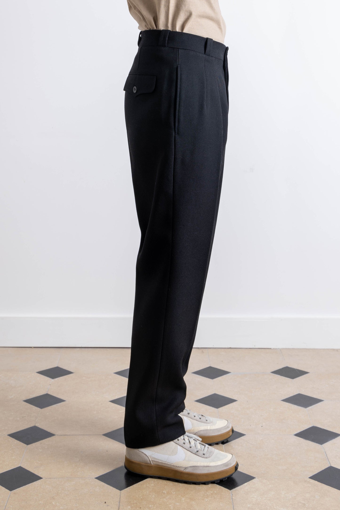 French Military pants in black wool