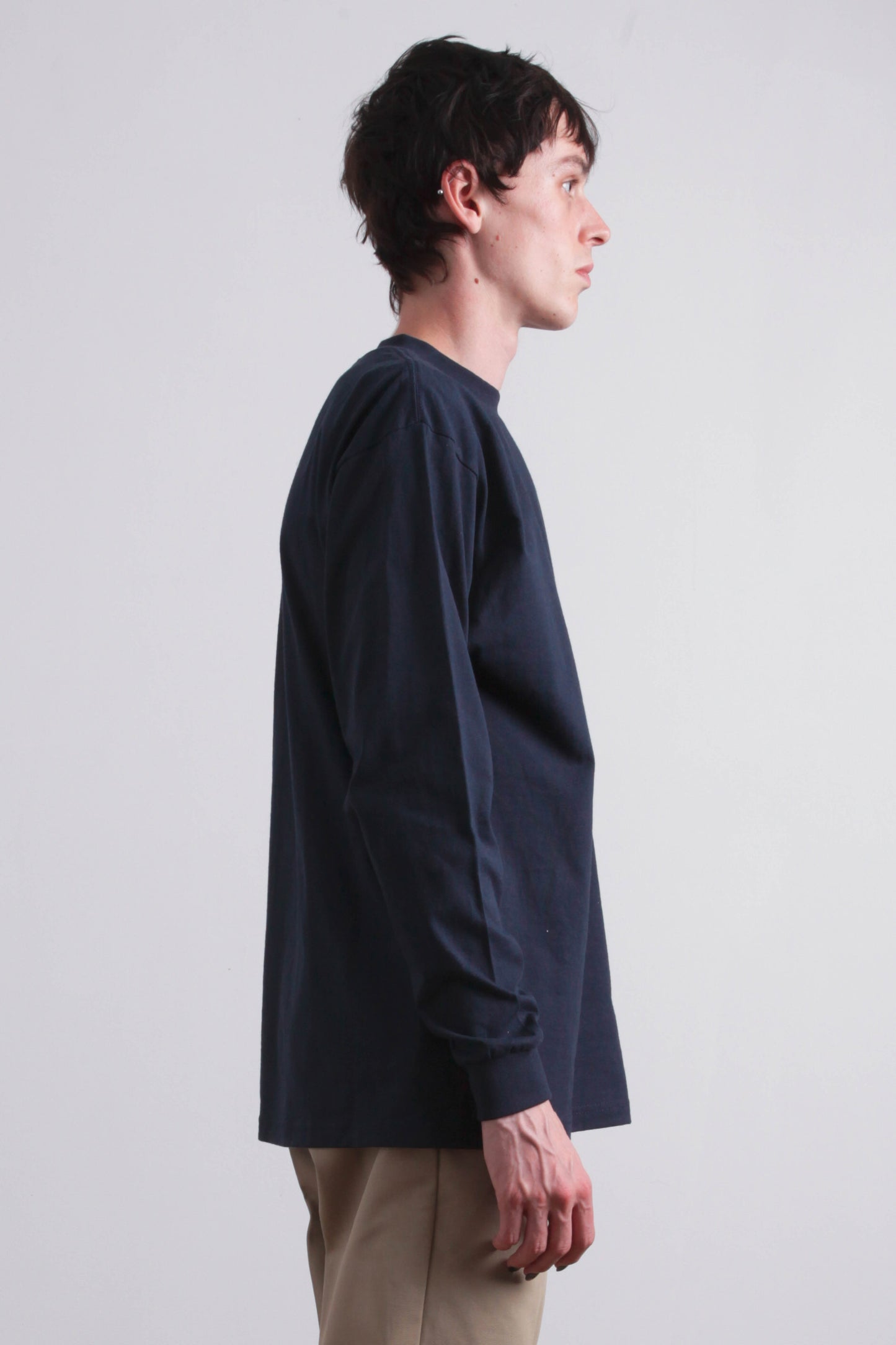 T-shirt Heavyweight Marine - Manches Longues