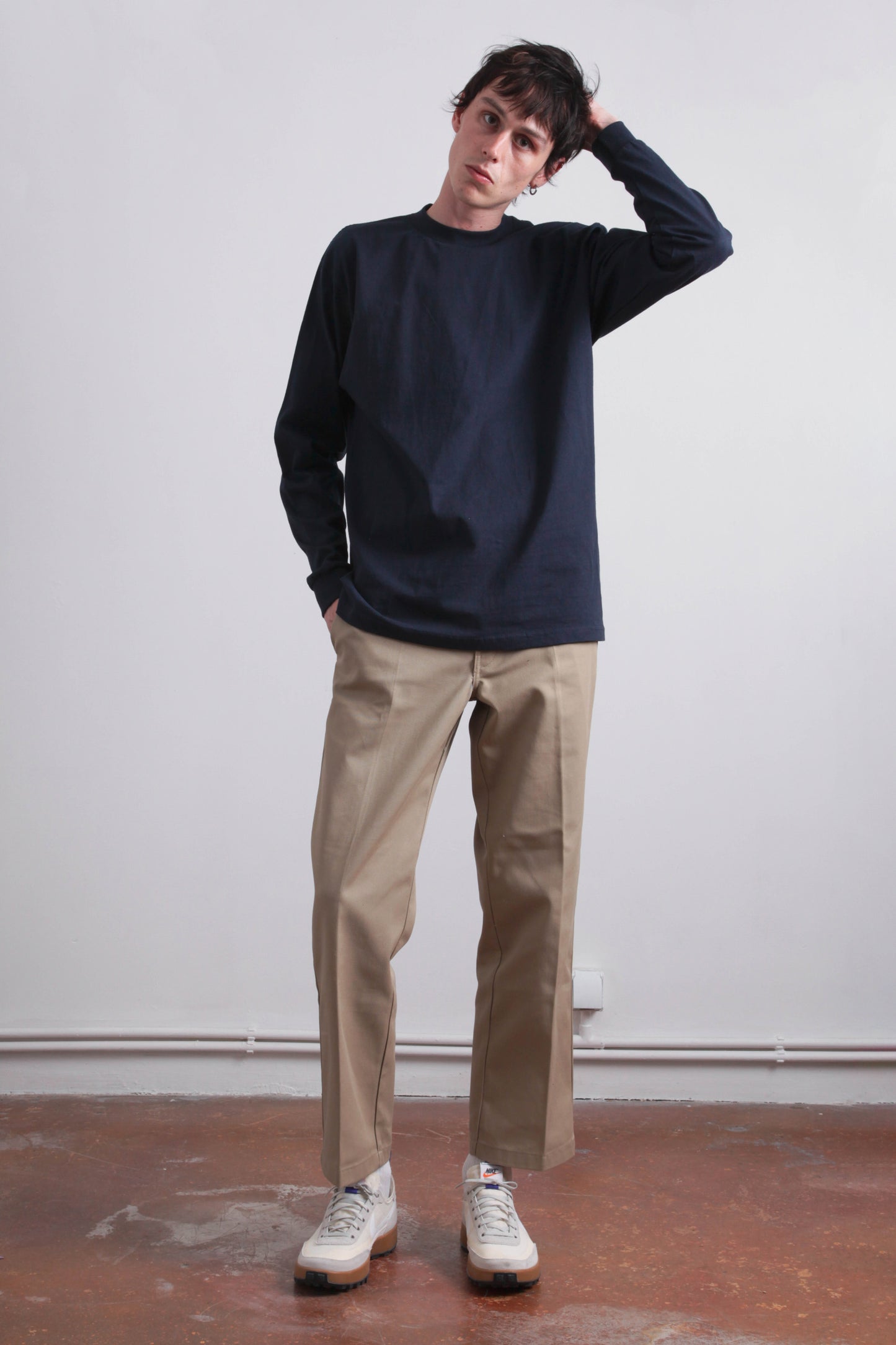 T-shirt Heavyweight Marine - Manches Longues