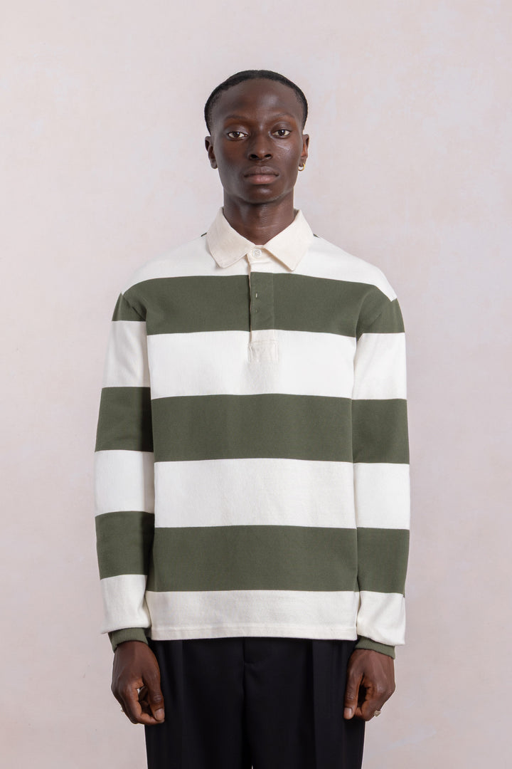 Another Rugby Polo Shirt – Green / Ecru