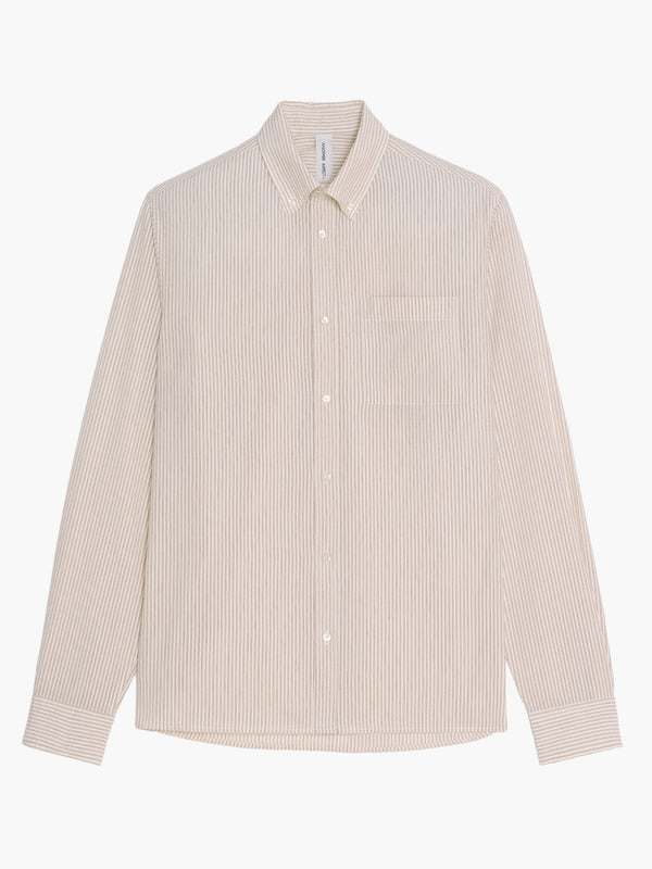 Another Shirt - Ecru Brown Stripe