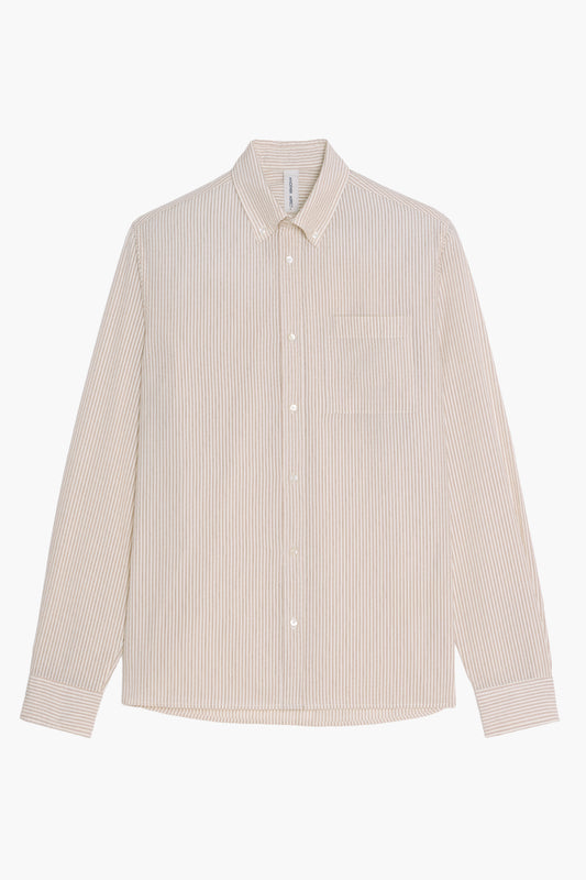 Another Shirt - Ecru Brown Stripe