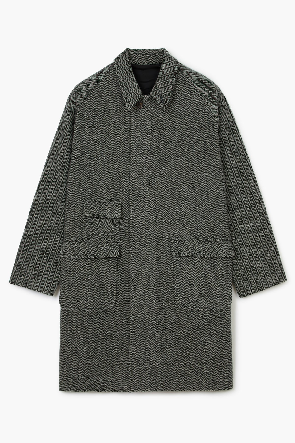 Manteau Balmacaan en laine - Chevron