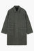 Balmacaan Wool Coat - Herringbone Grey
