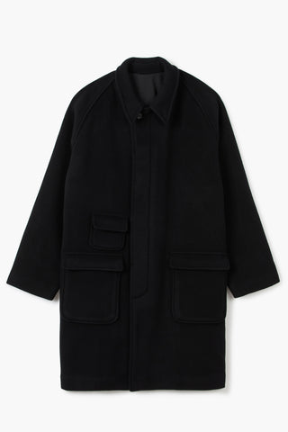 Manteau Balmacaan en laine - Noir
