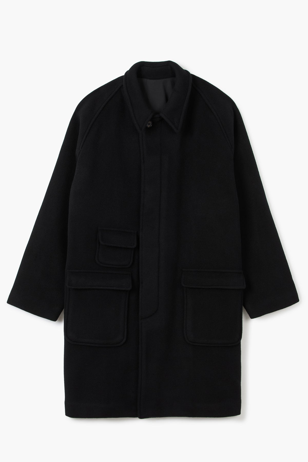 Manteau Balmacaan en laine - Noir