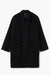 Balmacaan Wool Coat - Black