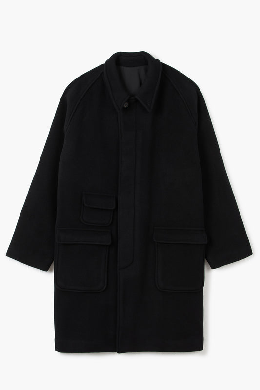 Manteau Balmacaan en laine - Noir