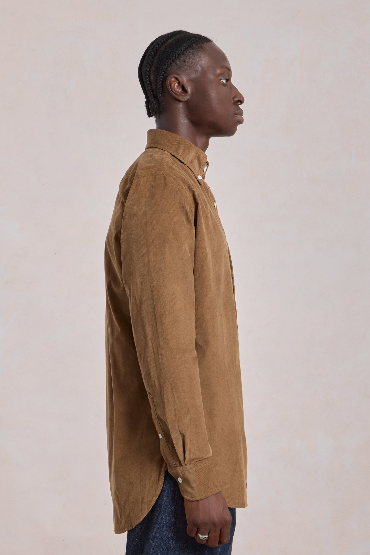 Chemise en velours côtelé - Marron