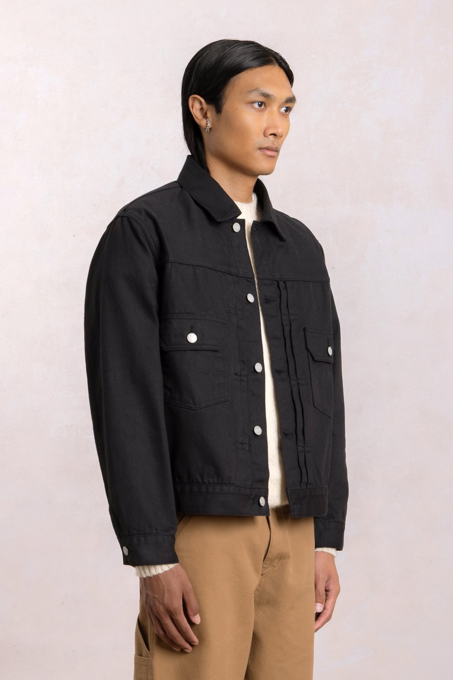 Type II Truckerjack 'Pioneer Jacket' - Zwart Selvedge Denim