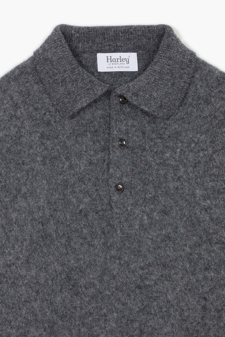 Pull col polo Shaggy Dog en laine - Gris Foncé