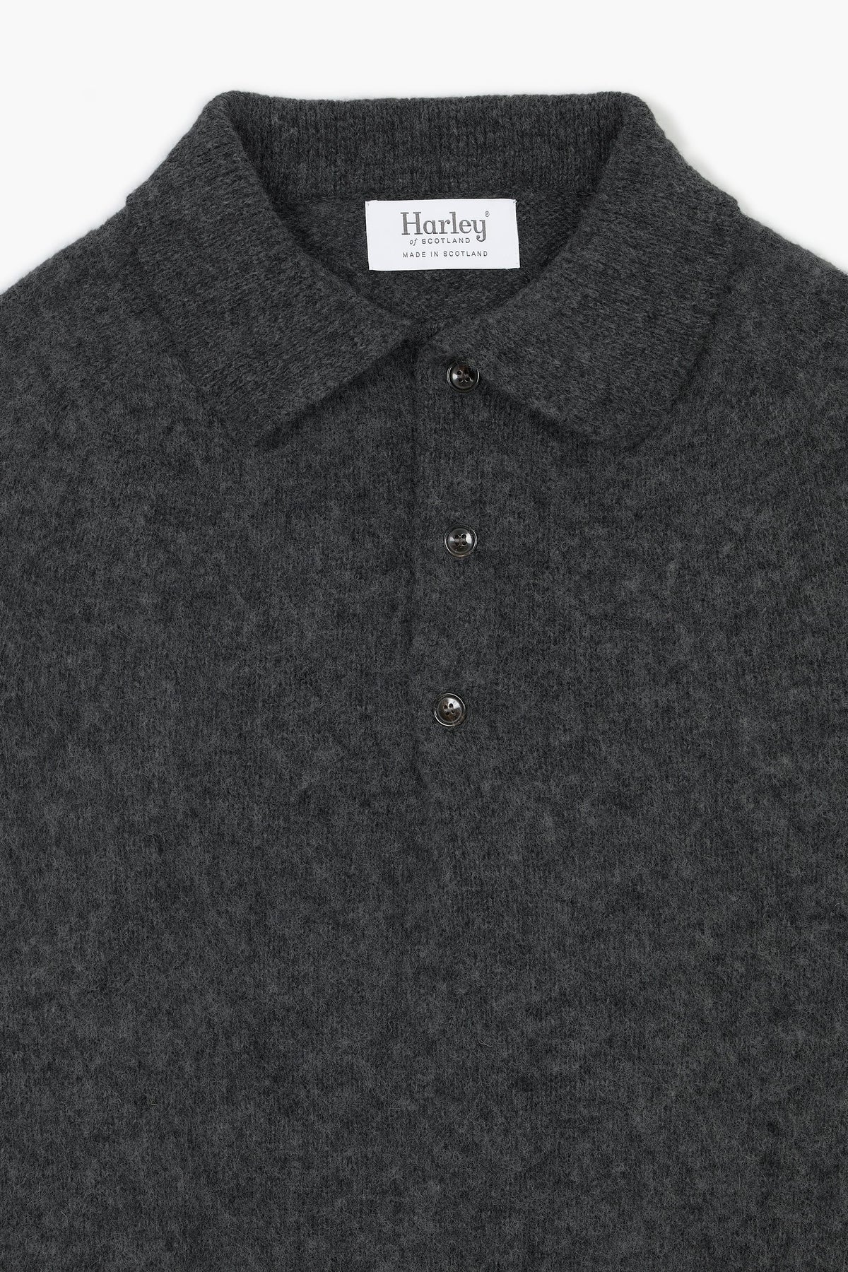 Pull col polo Shaggy Dog en laine - Gris Foncé