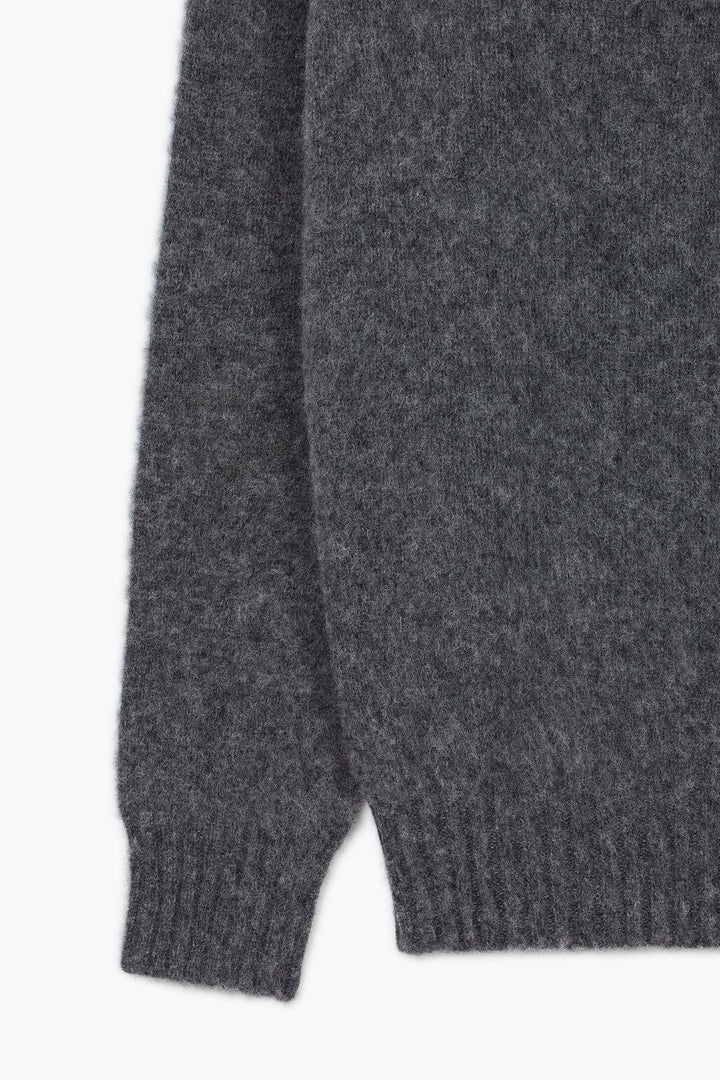 Pull col polo Shaggy Dog en laine - Gris Foncé