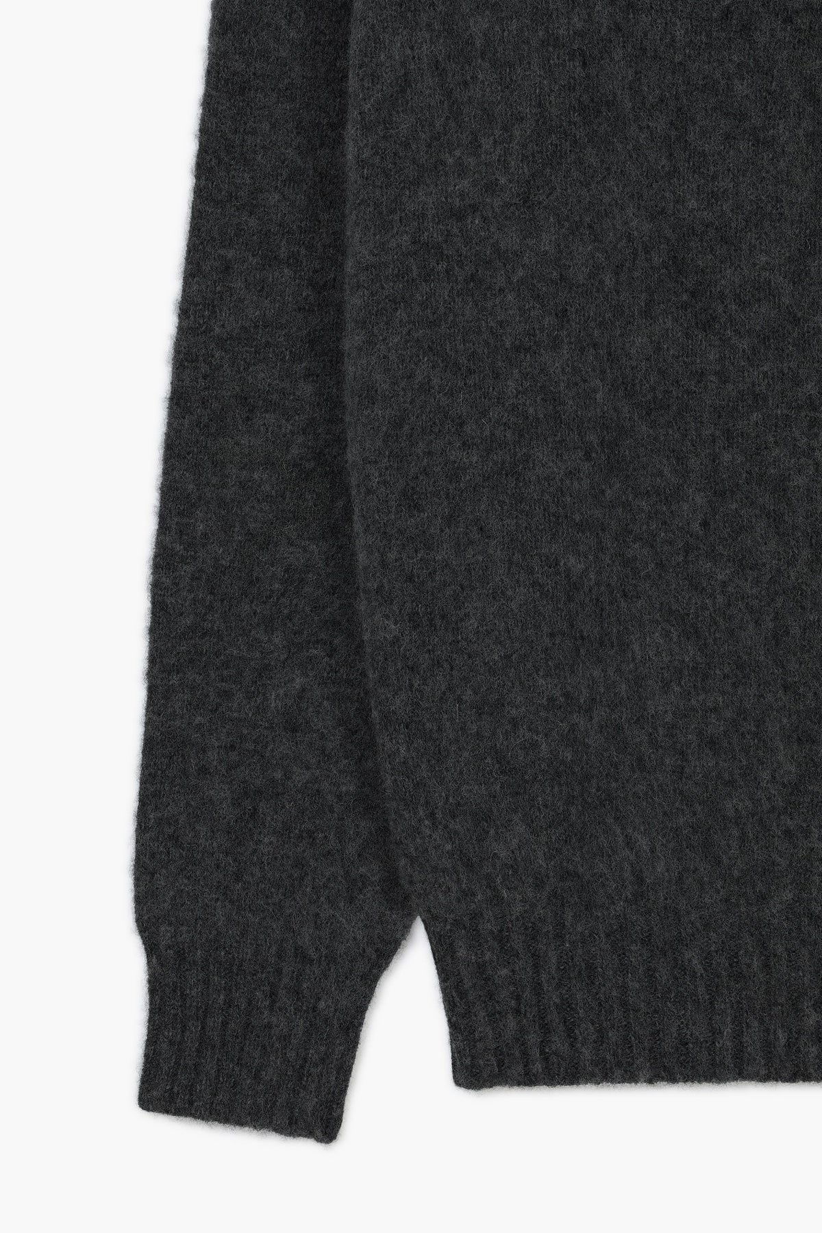 Pull col polo Shaggy Dog en laine - Gris Foncé