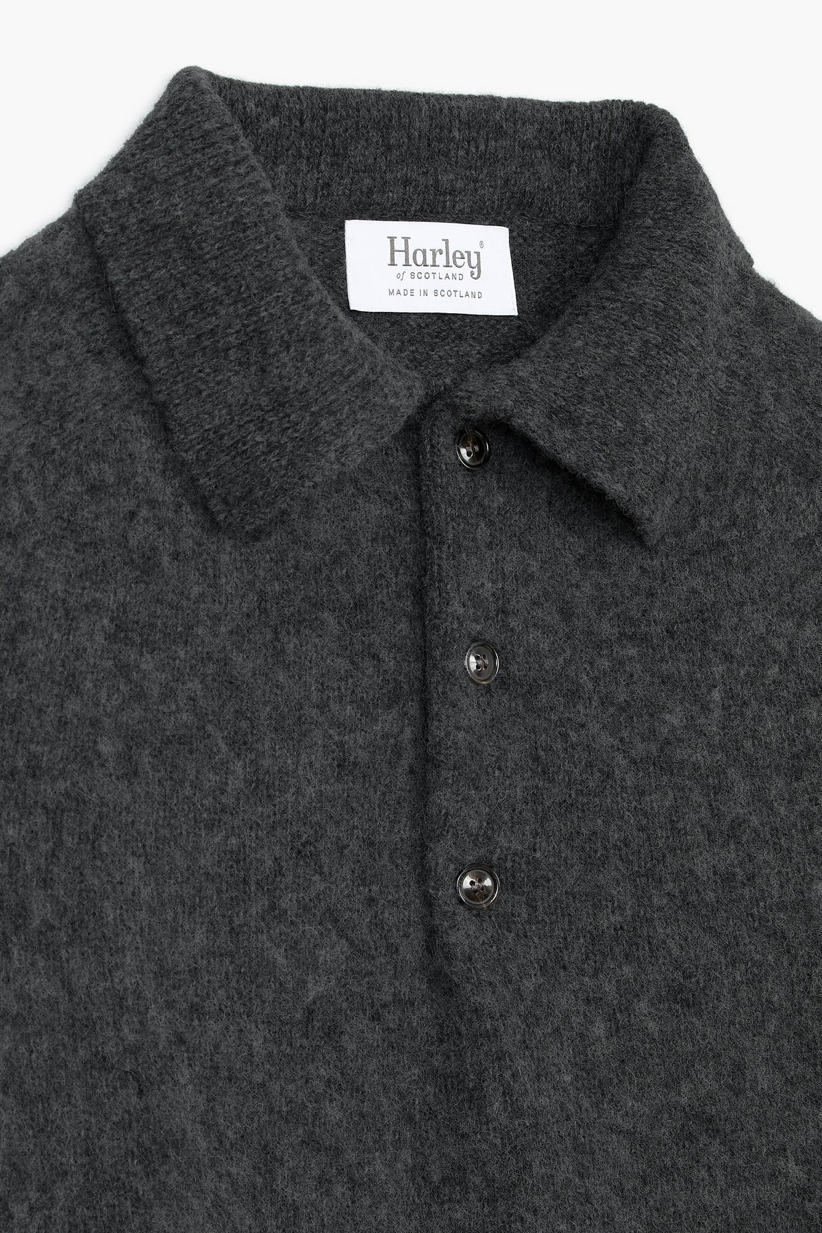 Pull col polo Shaggy Dog en laine - Gris Foncé