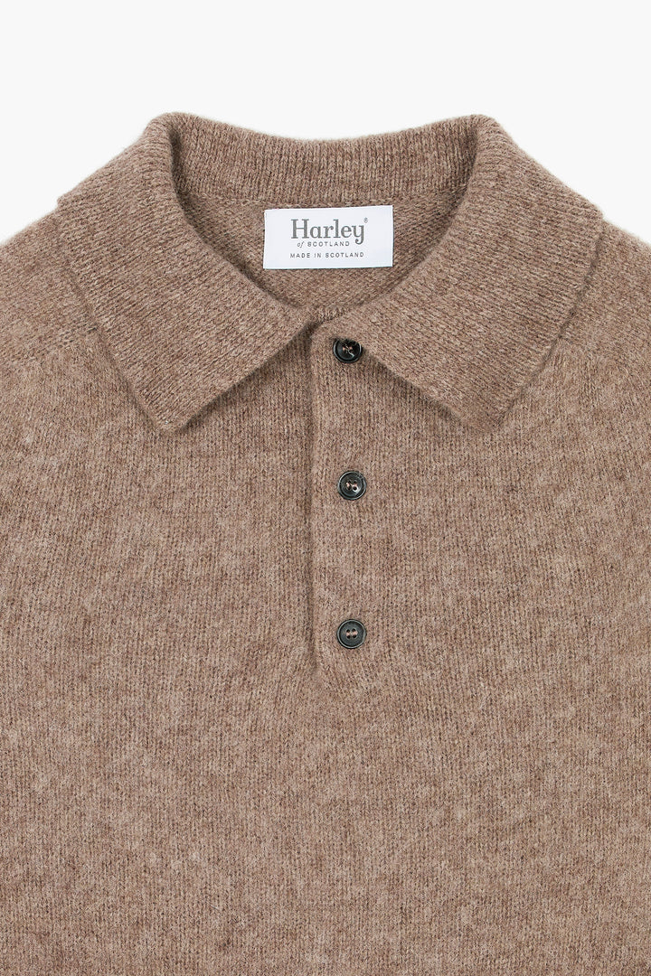 Pull col polo Shaggy Dog en laine - Marron