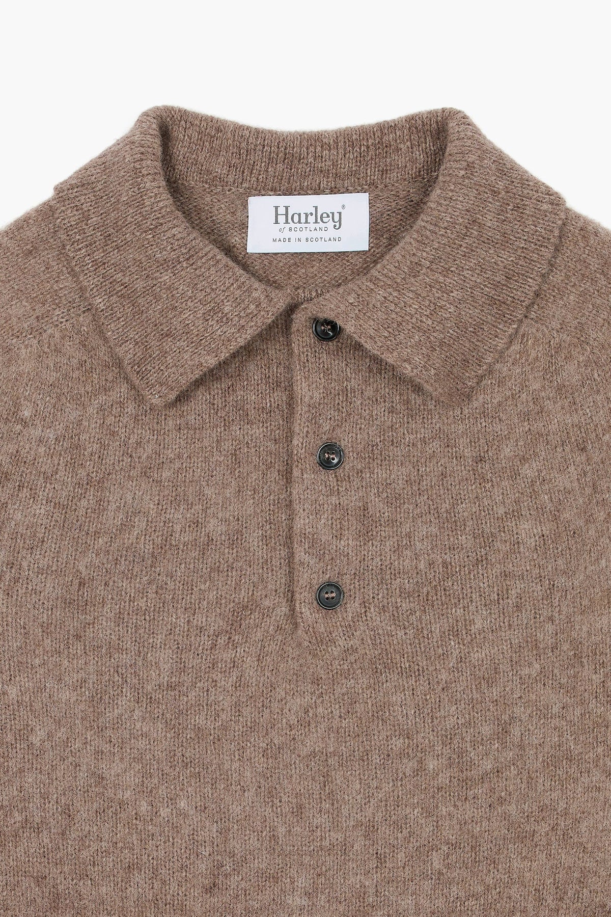 Shaggy Dog wool polo collar sweater – Brown