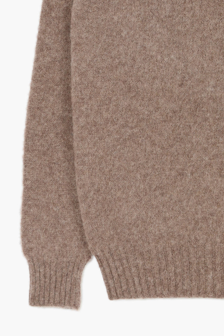 Pull col polo Shaggy Dog en laine - Marron