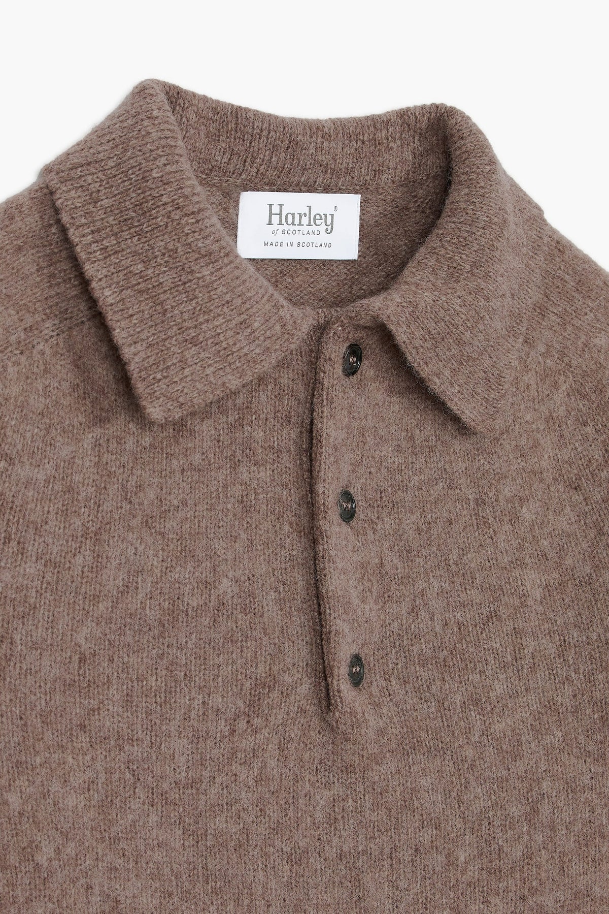 Pull col polo Shaggy Dog en laine - Marron