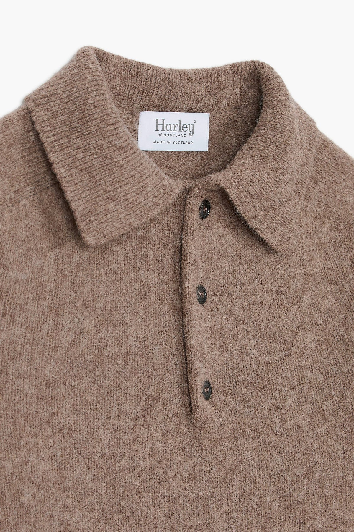 Shaggy Dog wool polo collar sweater – Brown