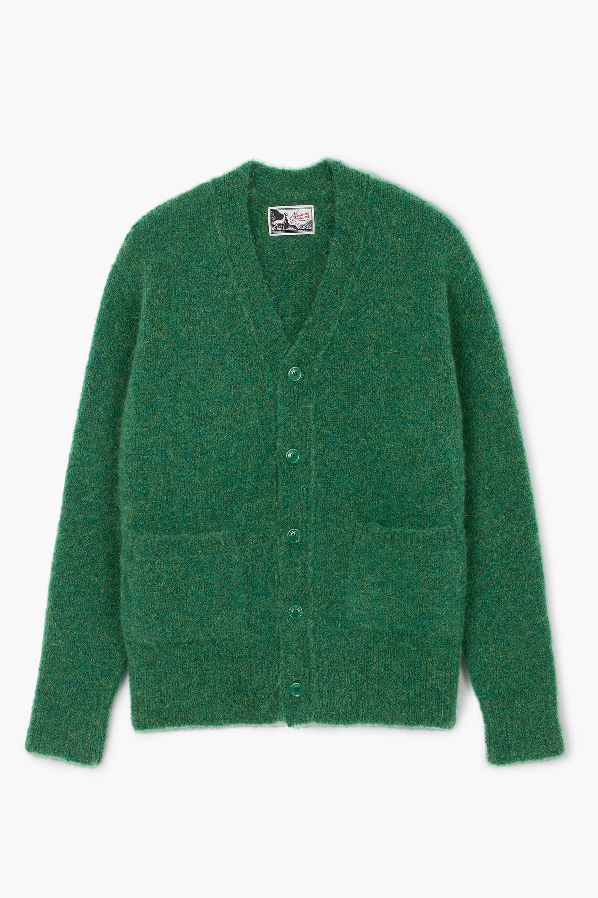 Alpaca Cardigan - Green Melange