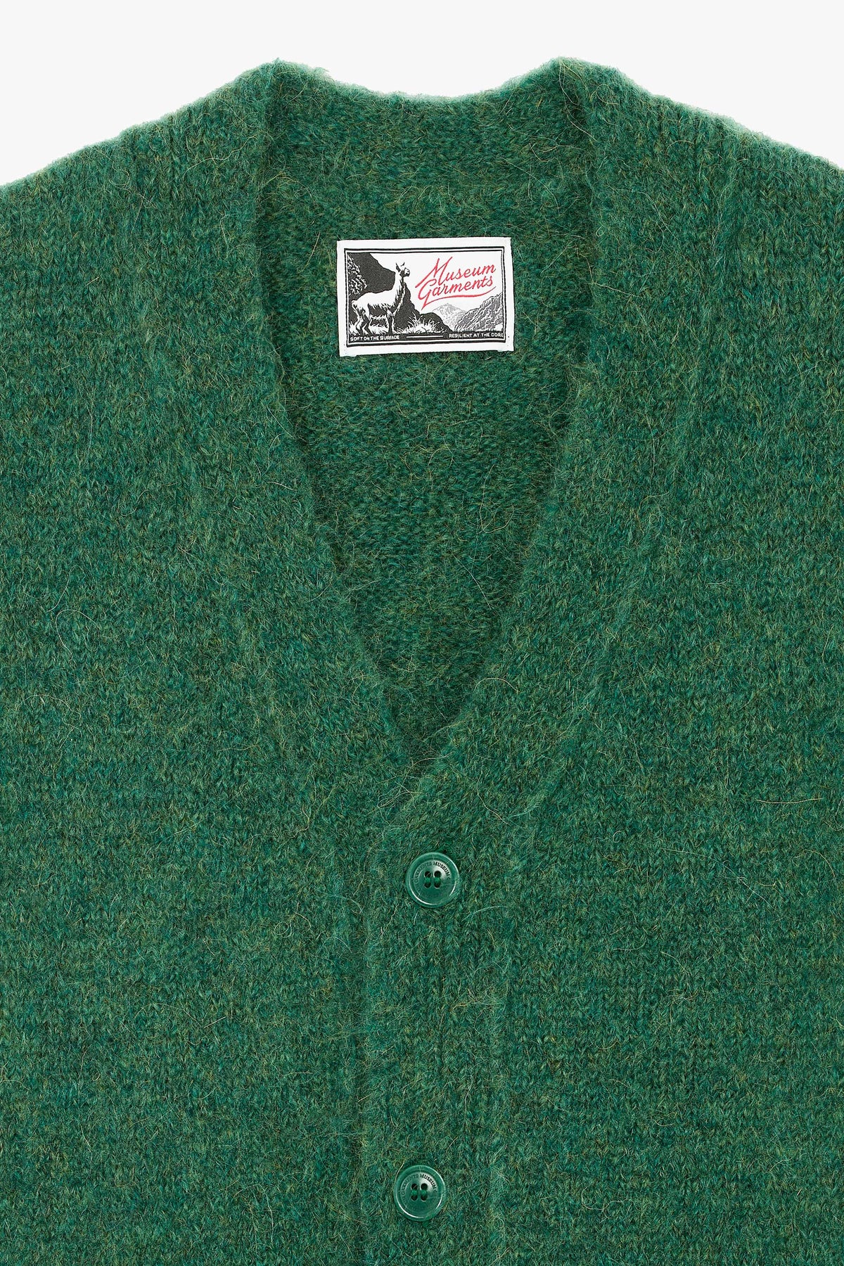 Alpaca Cardigan - Green Melange