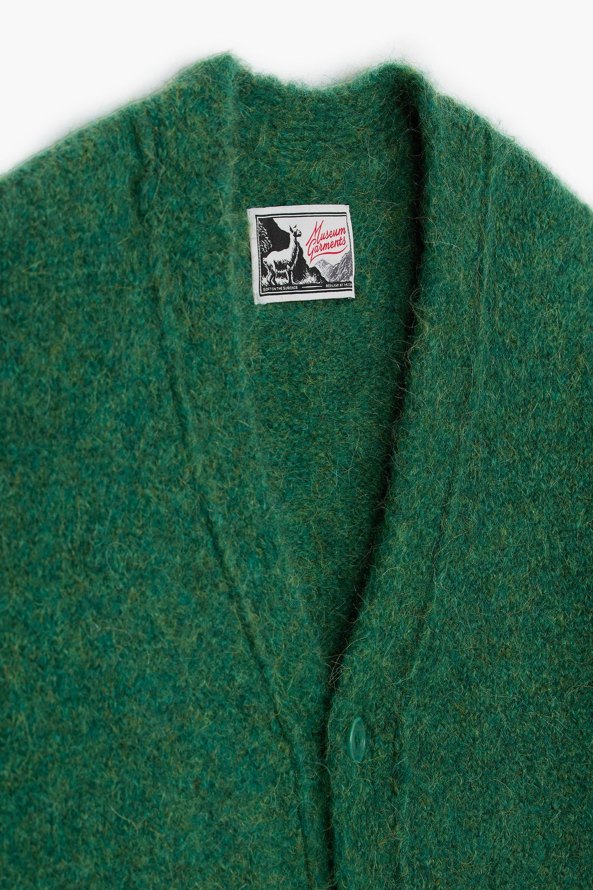 Alpaca Cardigan - Green Melange