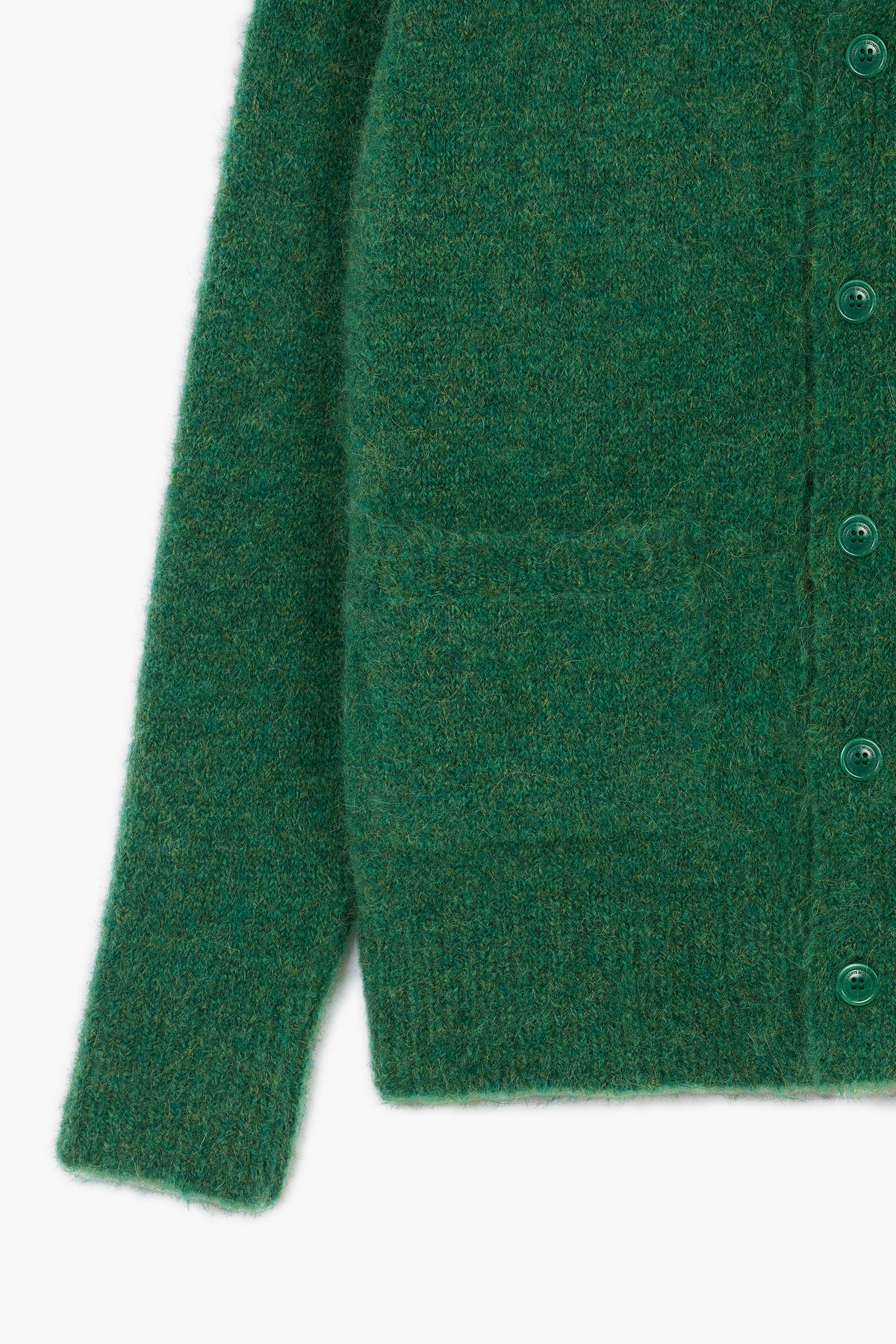 Alpaca Cardigan - Green Melange
