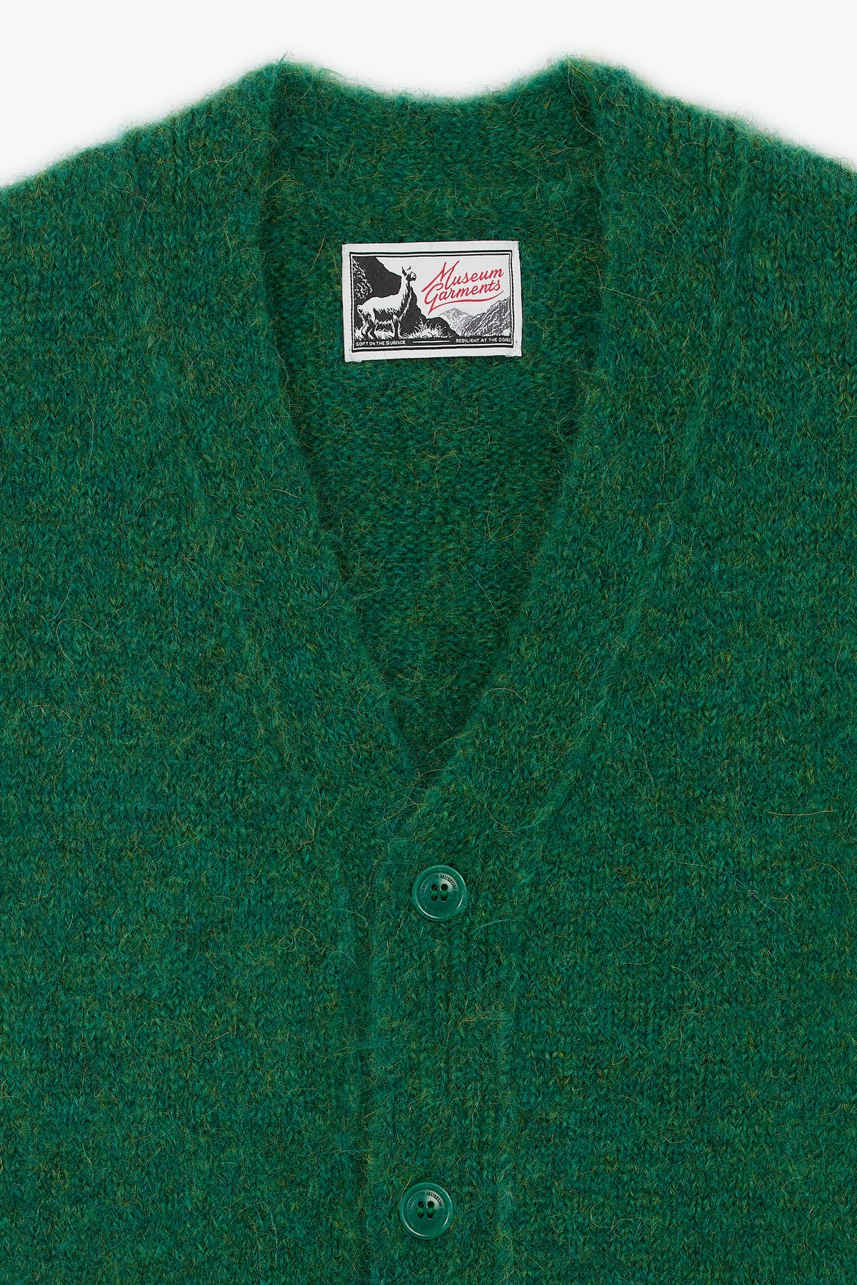 Alpaca Cardigan - Green Melange