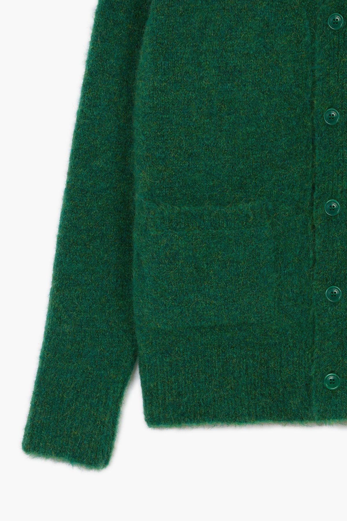 Alpaca Cardigan - Green Melange