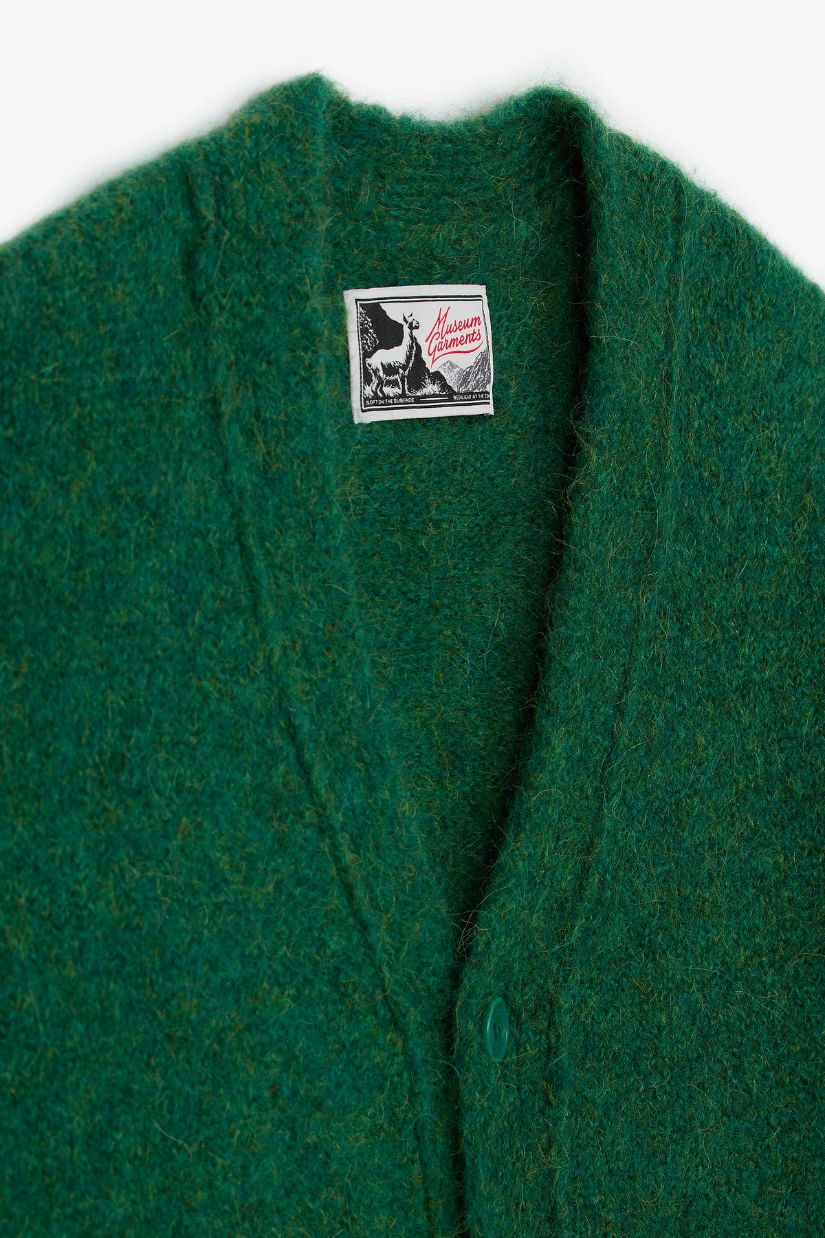 Alpaca Cardigan - Green Melange