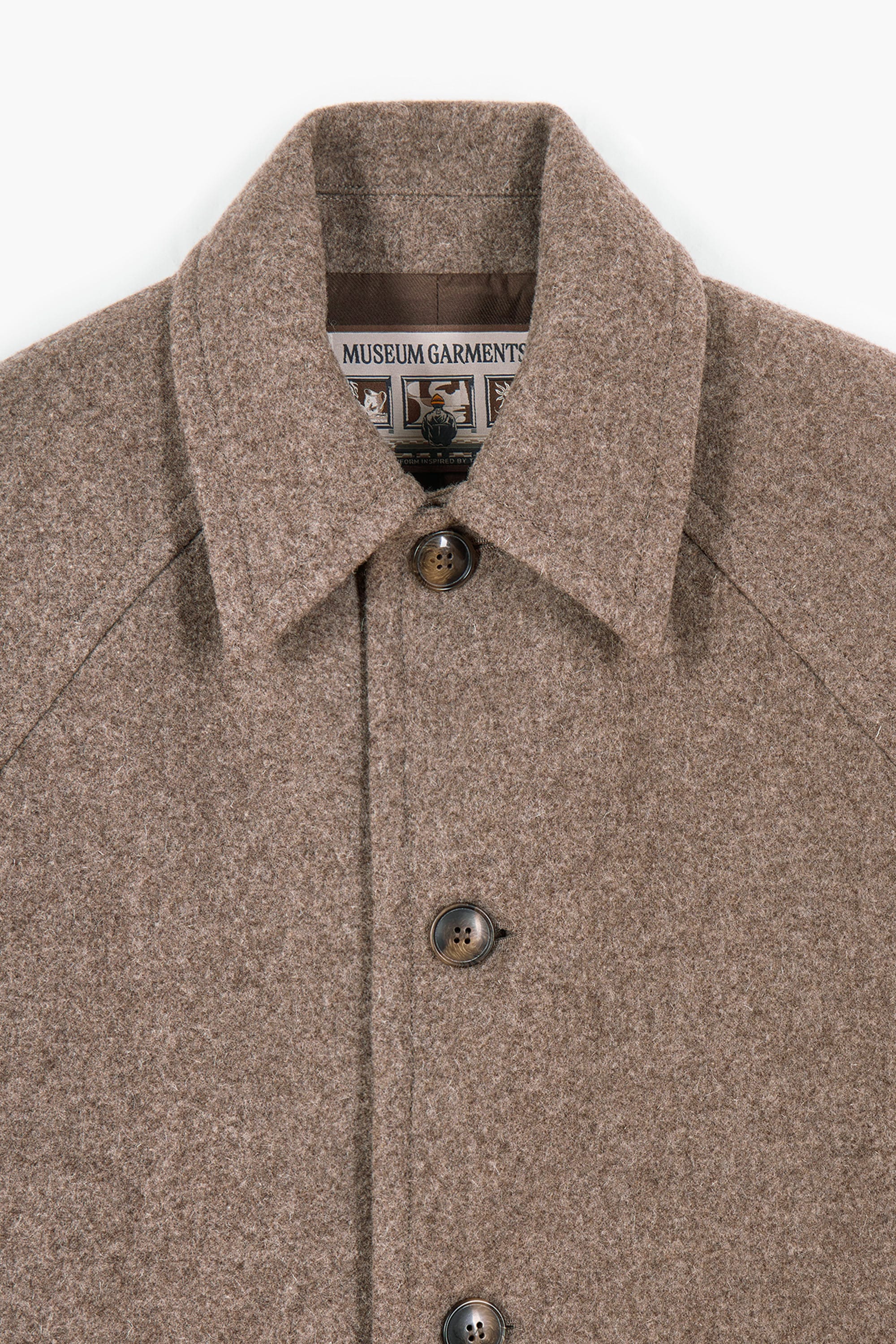MUSEUM GARMENTS - Car Coat Raglan Heather Beige Wool – suuupply