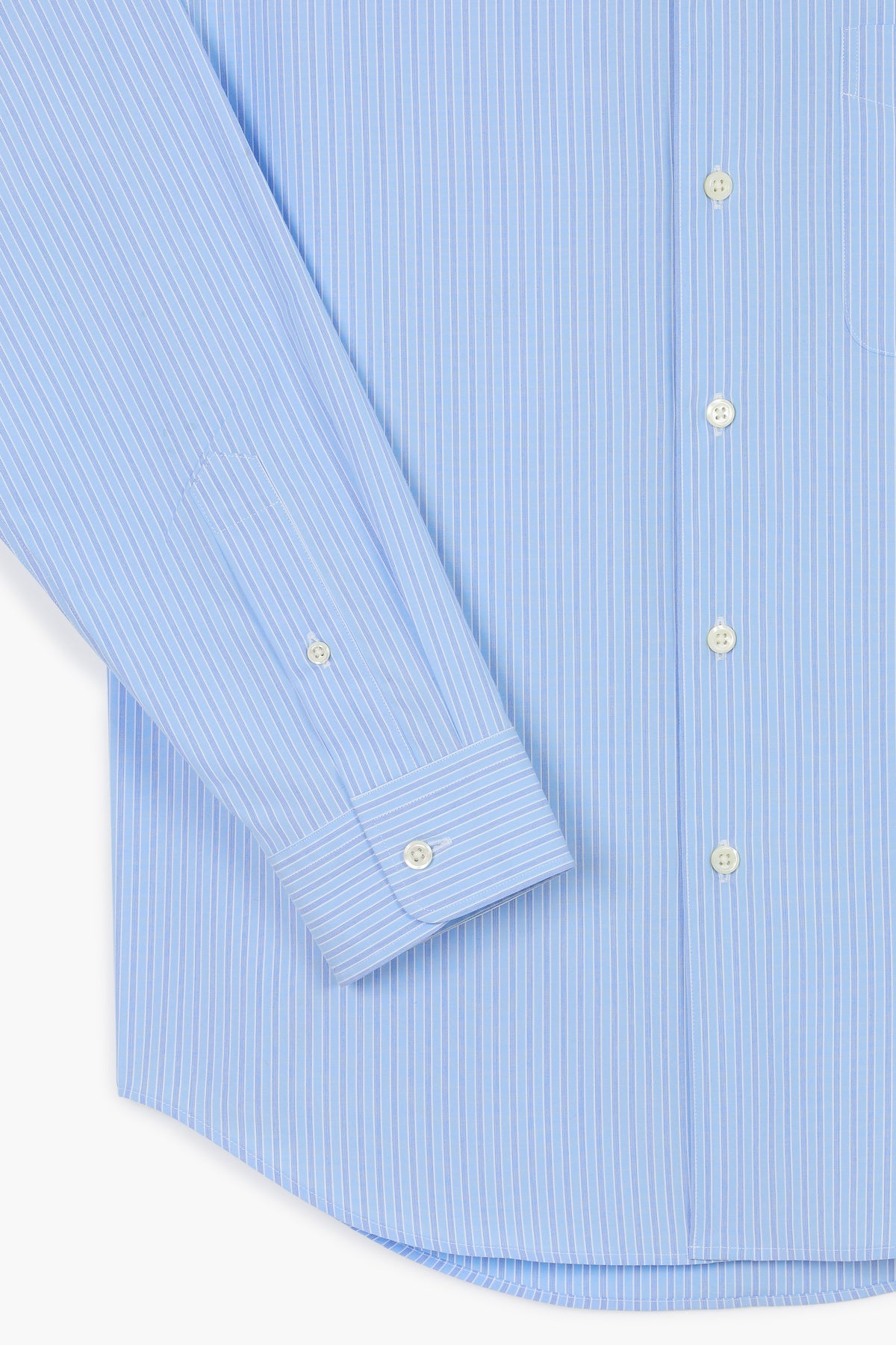 Corporate Shirt - Popeline de coton rayée Bleu/Blanc