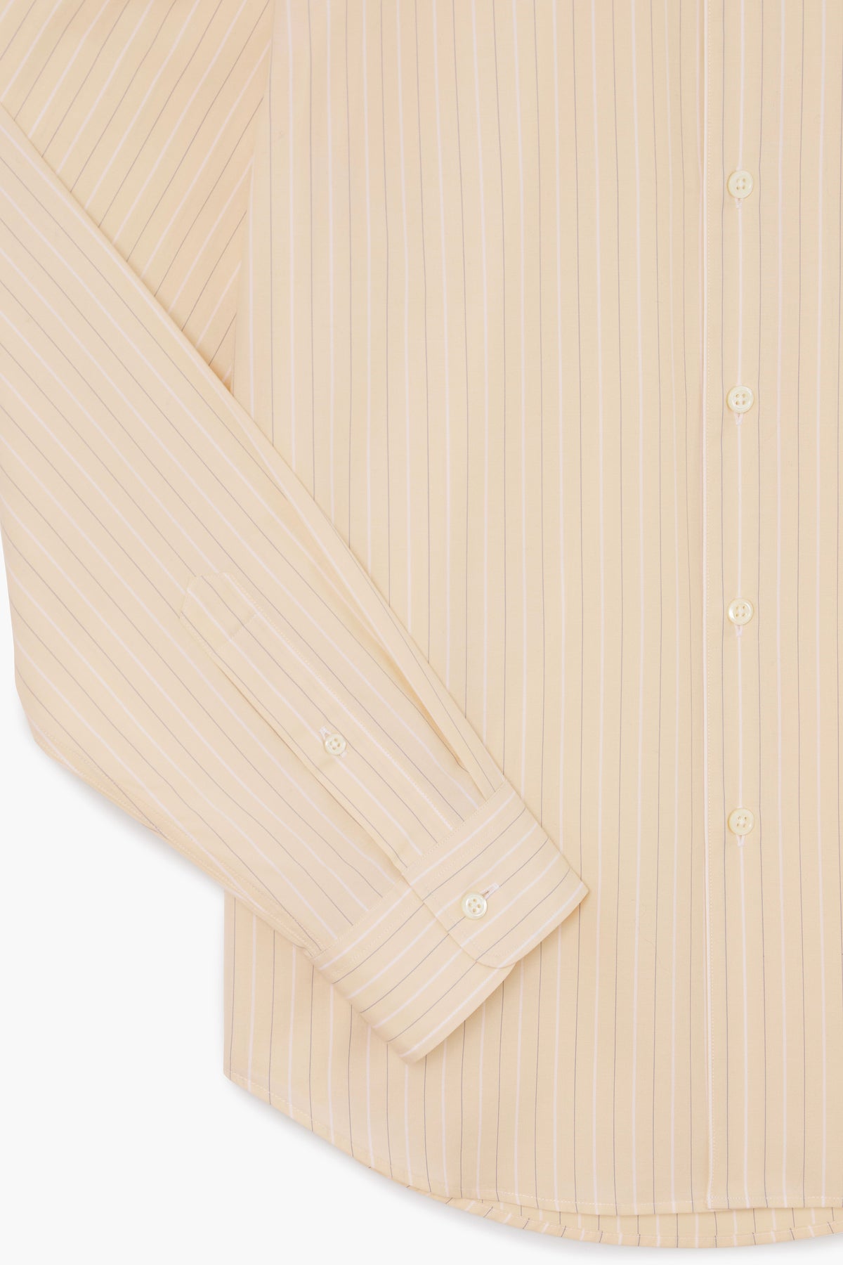 Corporate Shirt - Popeline de coton rayée Vanille/Blanc