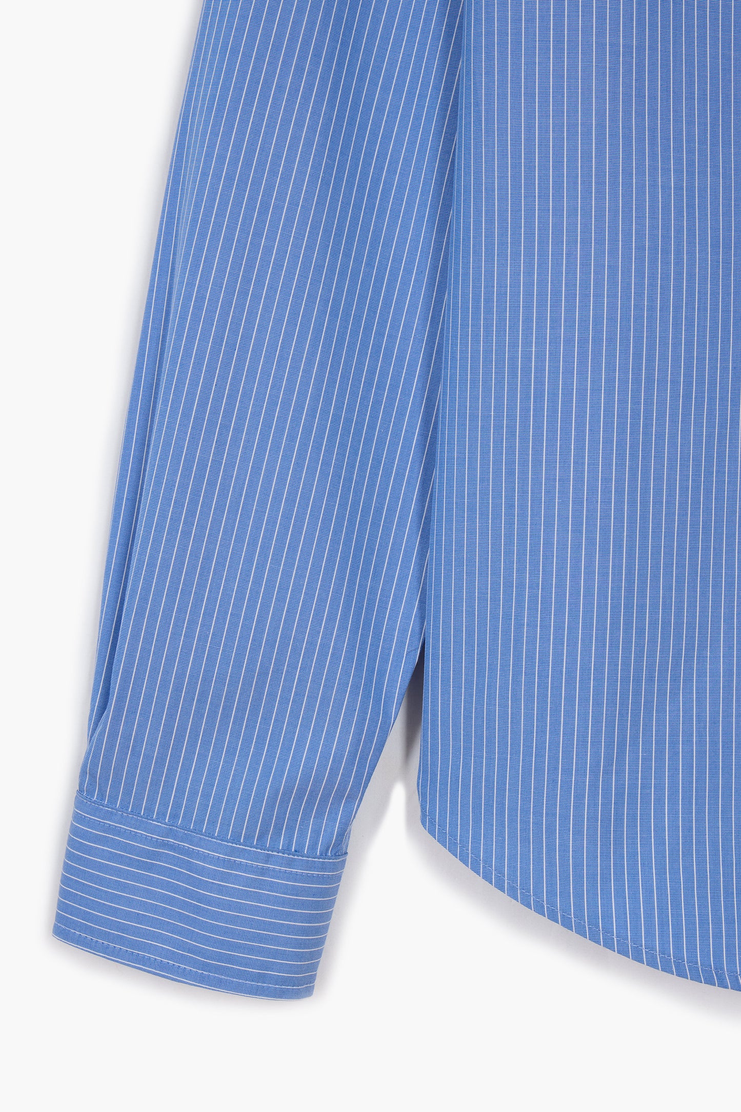 Corporate shirt - Popeline de coton rayé bleu/blanc