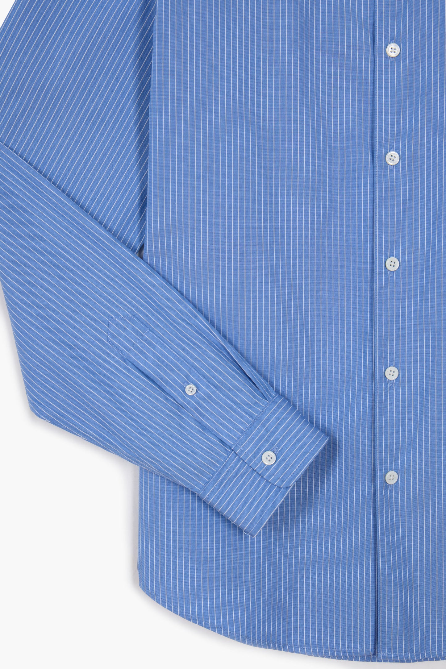 Corporate shirt - Popeline de coton rayé bleu/blanc