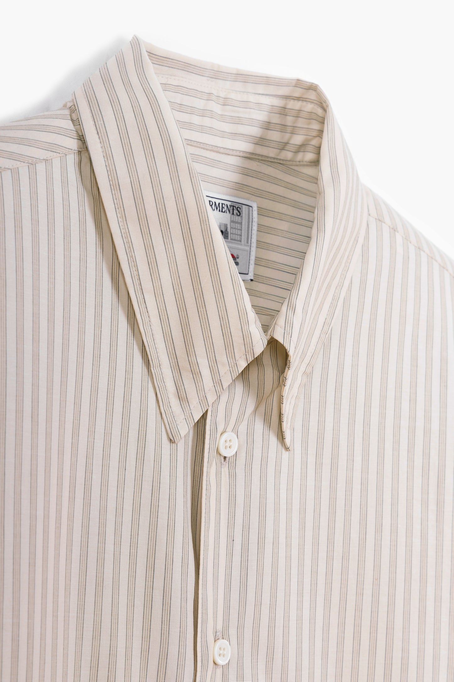 Corporate shirt - Popeline de coton rayé beige/blanc
