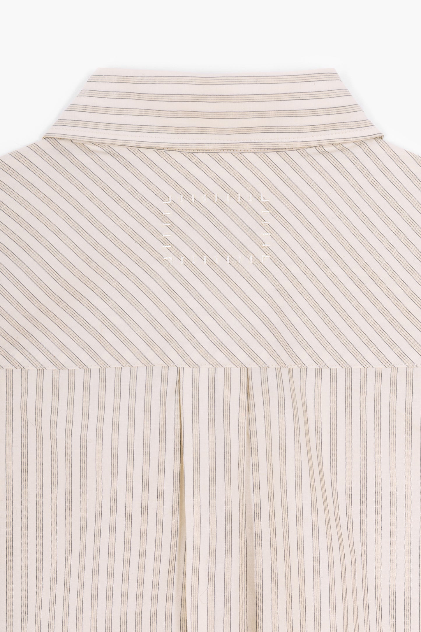 Corporate shirt - Popeline de coton rayé beige/blanc