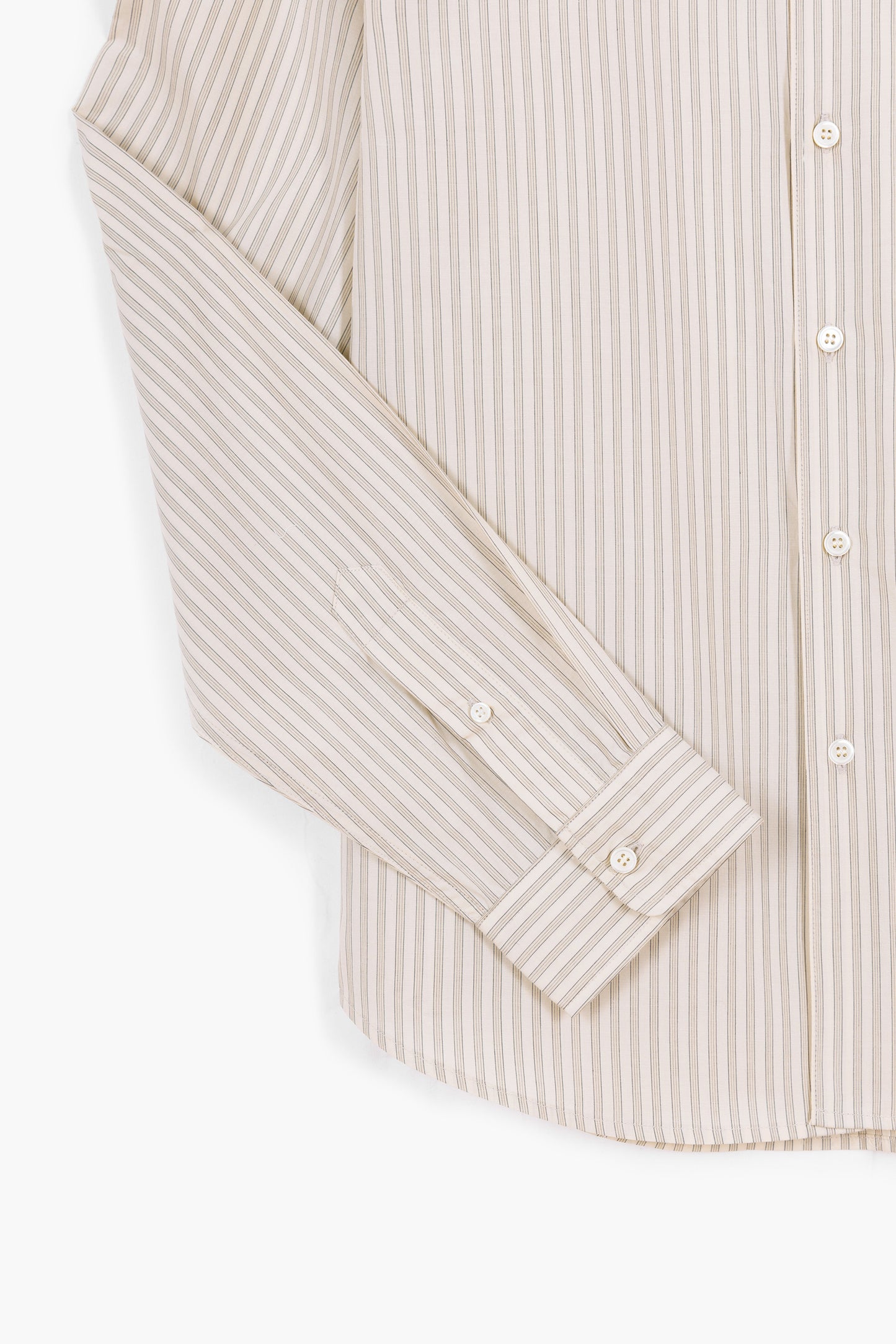 Corporate shirt - Popeline de coton rayé beige/blanc