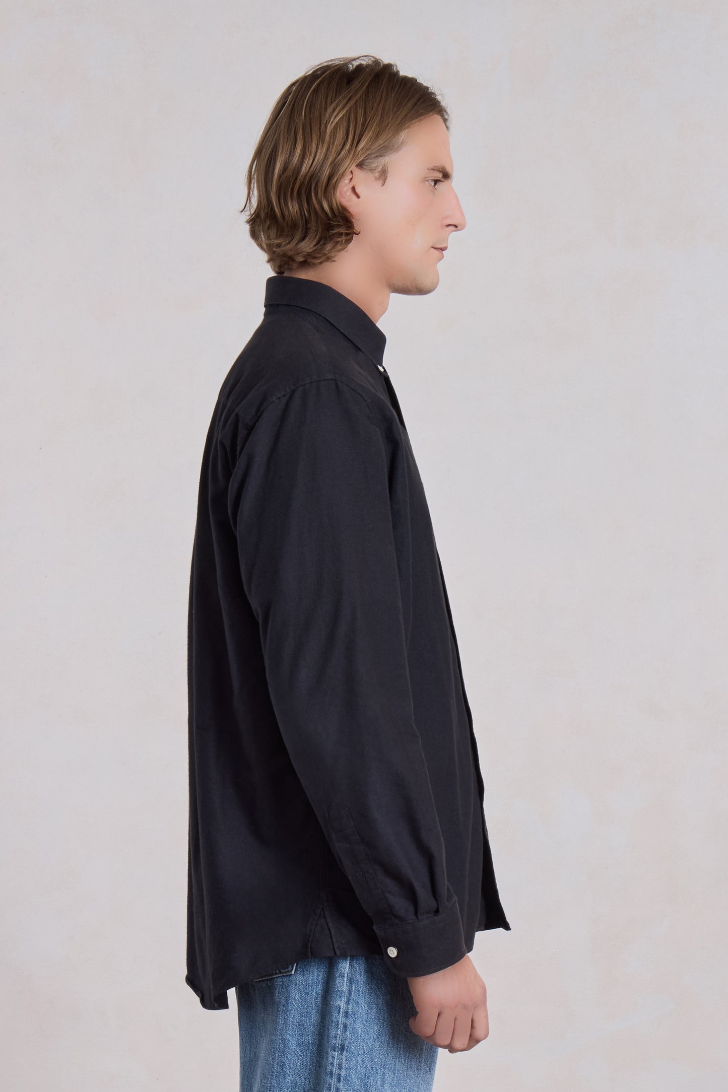 Dad's Shirt - Oxford brossé Noir